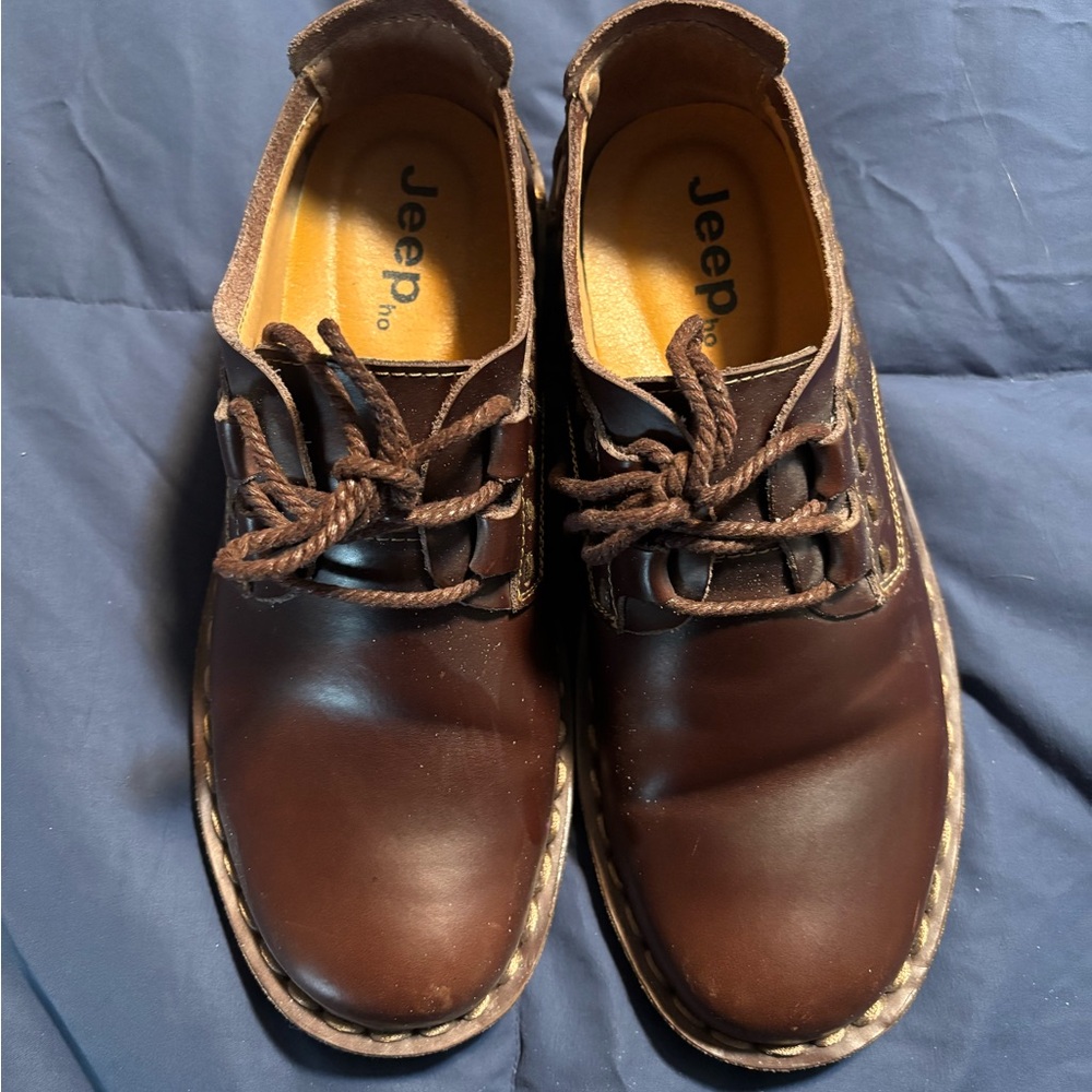 JEEP All Leather Shoes Size 9 Brown